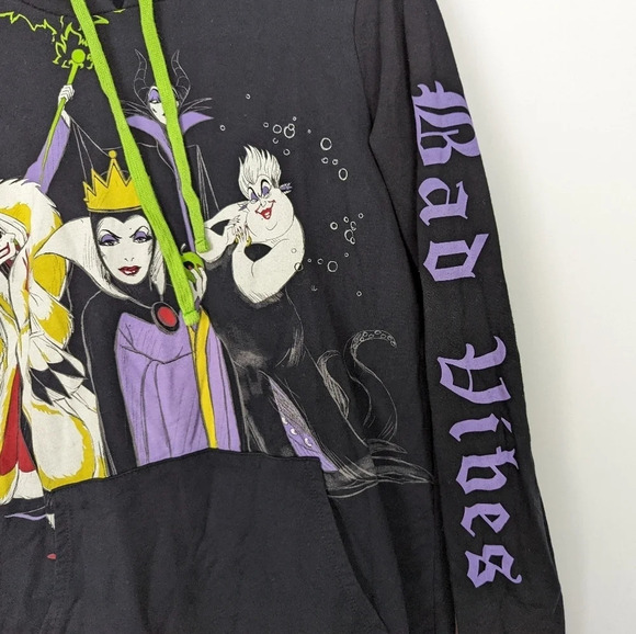 DISNEY M Villains Bad Vibes Hoodie Evil Queen Maleficent Ursula Cruela Sweater - Picture 7 of 10